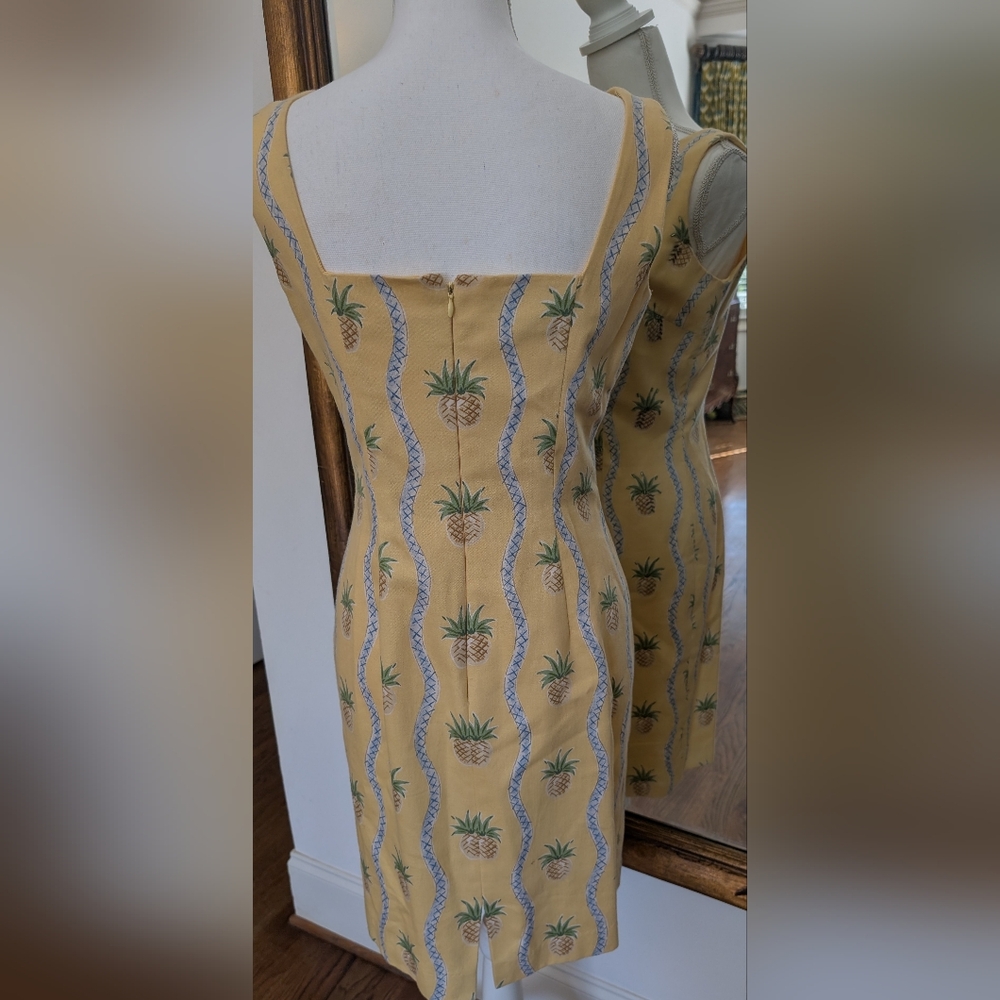 Maggy London Yellow Pineapple Print Mini Dress - Picture 5 of 8